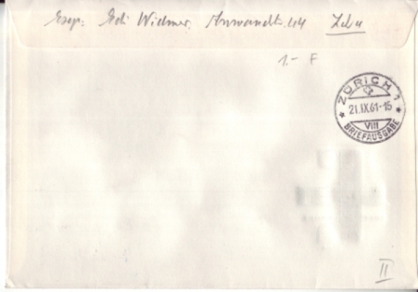 CH FDC 0737 (Viererblock) 1962 09 003 ●